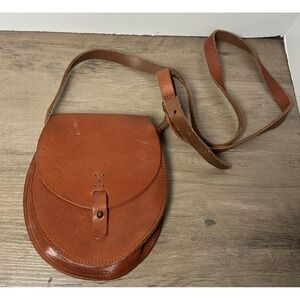 Lucky‎ Brand Leather Saddle Crossbody Bag Brown Flap Closure Adjustable Strap